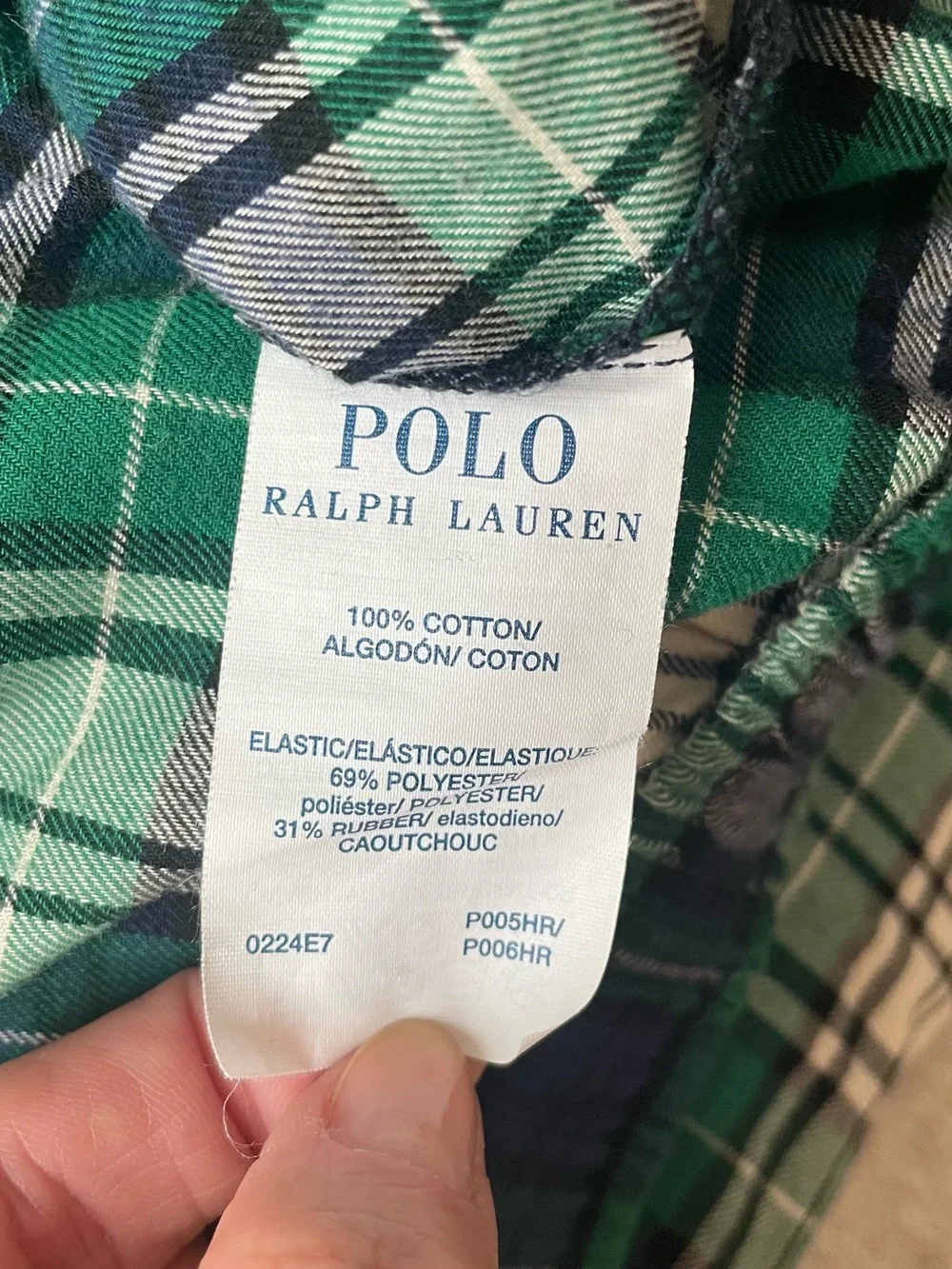 Polo Ralph Lauren Sleepwear Mens Large Pajama Pants Plaid Flannel Lounge